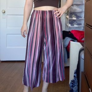 Blue Blush Multicolor Striped Wide Leg Pants